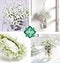 10 Bunches 30pcs White Babys Breath Artificial Flowers Real Touch Gypsophila Faux Plants for Wedding Garland Wreath Girl Crown Flower bonquet DIY Flores Arrangement Table Décor Centerpiece