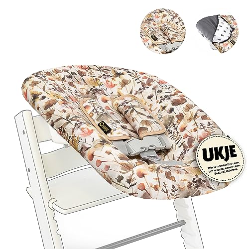 Ukje Protective Cover Compatible with Stokke Newborn with Belt Pads | Highchair Accessories | Fabric Cover for Babies and Toddlers High Chairs | Handmade in Europe