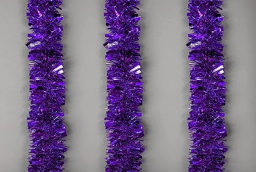 SHATCHI 1.8m/6Ft Purple Luxury Deluxe Chunky Christmas Tinsel Garland Xmas Tree Decorations