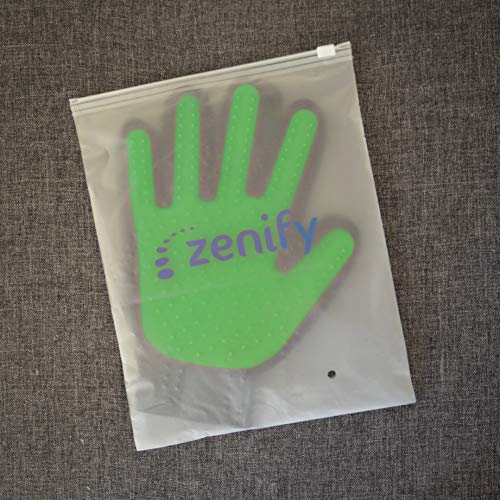 Zenify Pets Hair Grooming Glove Mitt for Deshedding Fur Removal from Pet Cats, Kittens, Rabbits, Guinea Pigs, Dogs, Puppies (Green (Right Handed))