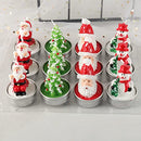 NAVESO Christmas Candles, 12 Pieces Christmas Candles with Motif, Christmas Tree, Christmas Tea Light Candles, Handmade Delicate Santa Claus Snowman Acorn Tree Candles (4 Styles)