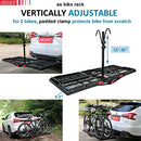 MERCARS Hitch Cargo Carrier with Bike Rack 60" x 24" x 14" Fits 2 Bikes,Folding Cargo Rack Rear (mid Bike Rack)