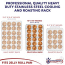 (25cm x 38cm ) - KITCHENATICS Commercial Grade Stainless Steel Cooling and Roasting Rack Heavy Duty Thick-Wire Grid Fits Jelly Roll Pan Oven-Safe Rust-Resistant for Cooking, Roasting, Grilling, Drying (10" x 15")