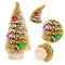 Yookat Mini Christmas Trees Frosted Bottle Brush Trees Decorated Small Sisal Trees (Dark Gold, Gold, Pink, Blue, Green, Silver)