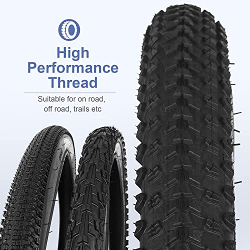 FITTOO Bike Bicycle Tire, Mountain Bike Rubber Tire, 26in, Great Traction, Fast Rolling, Long Lasting, Black with Carbon Steel Beads