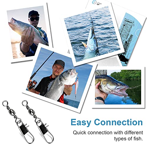 200PCS Barrel Snap Swivel Fishing Accessories, Premium Fishing