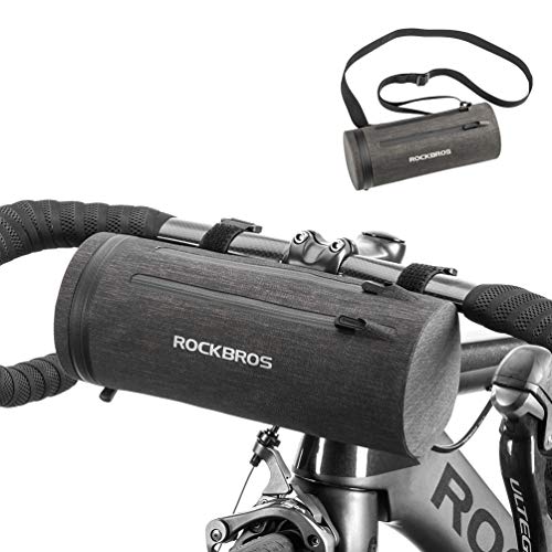 ROCKBROS Bike Handlebar Bag Bicycle Front Frame Storage Bag with Adjustable and Removable Shoulder Strap Water Resistant Large-Capacity Front Pack for Road Bike, MTB Mountain Bike