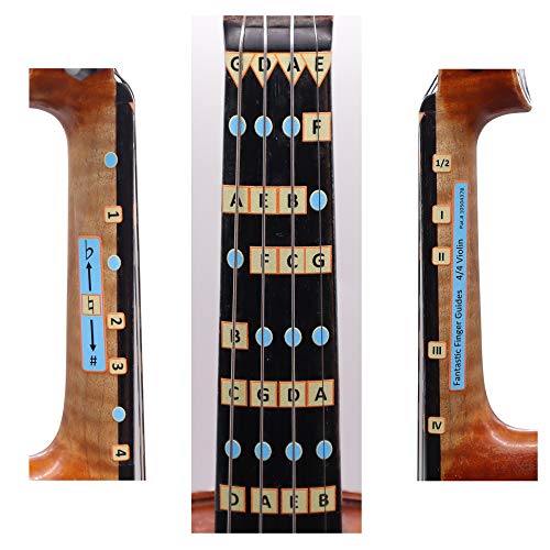 Fantastic Finger Guide for Violins Kids/Adult Beginner | Stringed Musical Instruments | Fingerboard and Fretboard Stickers for Learning All Notes | Play or Fiddle, 4/4-Size