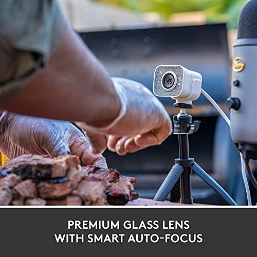 Logitech for Creators StreamCam - Premium Webcam for Streaming and Video Content Creation, Full HD 1080p 60 fps, Premium Glass Lens, Smart Autofocus, USB Connection, for PC, Mac, Off White