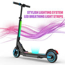 EVERCROSS EV06C Electric Scooter, Foldable Electric Scooter for Kids Ages 6-12, Up to 9.3 MPH & 5 Miles, LED Display, Colorful LED Lights, Lightweight Kids Electric Scooter (Black Blue)