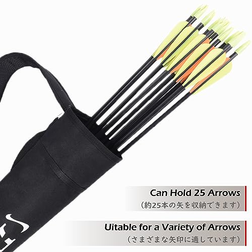 TRIWONDER Archery Back Arrow Quiver Holder Adjustable Quivers Compact Lightweight Hip Shoulder Arrows Bag Hanged for Bow Hunting Target Shooting Youth and Adults (Black)