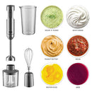 MIUI Hand Immersion Blender, Powerful 1000W 4-in-1, 9-Speed Immersion Multi-Purpose Stainless Steel Stick Blender,700ml Mixing Beaker,500ml Food Processor,Whisk