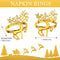 WILLBOND Christmas Napkin Rings Holders Deer Napkin Rings for Christmas Dinners Parties, Wedding Adornment, Table Decor for Christmas and Home Kitchen Dining Table Linen Accessories (Gold, 12)