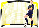 Happy Jump Soccer Goal for Backyard Pop Up Foldable Soccer Net for Children Gift (Black+Yellow, 5' x 3.6')