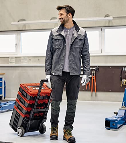Einhell E-Case Tower Tool Storage System - 3 Stackable Cases with Wheels and Telescopic Handle - Power Tool Box, Lockable, Protective Storage and Transport of Tools and Accessories