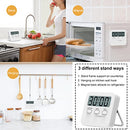 2 Pack Kitchen Timers, Upgraded Kitchen Cooking Timer Digital Large LCD Display with AAA Battery, Countdown Timer Loud Alarm, Sound On-Off Switch, Flash Led Light Alarm, Magnetic Back, Stand Function, students timer, bathroom timer, meeting timer, game ti