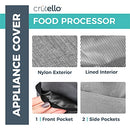 Crutello Food Processor Cover with Storage Pockets for Large Custom 11-14 Cup Processor