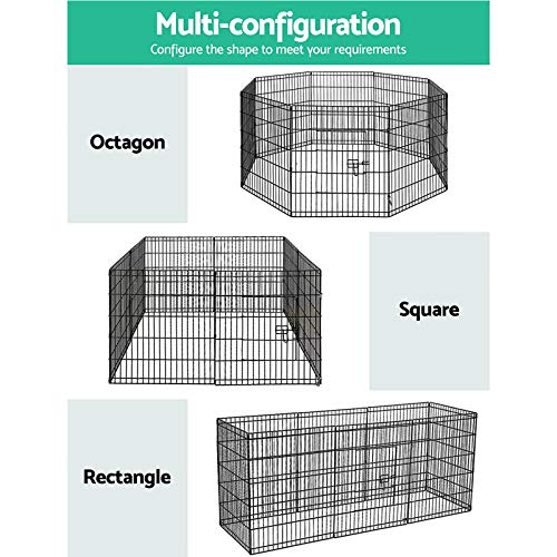 i.Pet 30" 8 Panel Pet Dog Playpen Rabbit Play Pen Playpens Fence Cage Cages Puppy Exercise Enclosure Crate Pets Barrier Portable Outdoor Indoor Run Gate Guinea Pig Heavy Panels Kennel