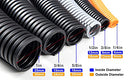 ZhiYo 20FT 1/2” Wire Loom Split Tubing Auto Wire Conduit Flexible Cover | High Temperature Heat Resistant -40F to 257F | Plastic Cover for Electrical Wires & Cables, Black