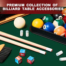 Outus 71 Pcs Pools Table Accessories Billiards Accessories Billiard Pool Balls with Triangle Ball Rack Cue Chalks Pool Cue Tip Table Spot Stickers Pool Sticks Pool Table Brush Set