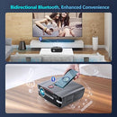 4K Projector Auto Focus HDR WiFi 6, Smart Daylight Projector 4K High Lumen 1200 ANSI LED 1080P Native Ultra HD Ceiling Mounted Home Theater Wedding Indoor Outdoor with Bluetooth HDMI USB Ethernet Apps