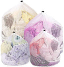 Geecol Pack of 4 Different Sizes Laundry Bags, Mesh Wash Bags with Draw String, Storage Bags, Three Layer Washing Machine Bag with Drawstring Closured Design for Underwear,Sock, Baby Toys, Baby Cloths,Travel