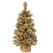 National Tree Company Pre-lit Artificial Mini Christmas Tree | Includes Small White LED Lights, White Tipped Cones, Glitter Branches Pine Cones and Cloth Bag Base | Glittery Bristle Pine - 3 ft
