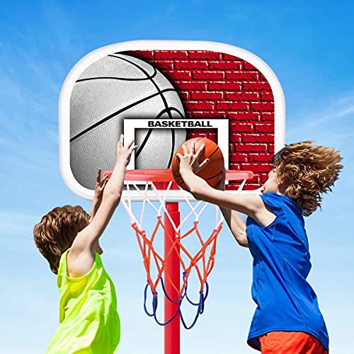 Kids Basketball Hoop Stand System Indoor Outdoor Portable Basketball Training Playing Adjustable Height 1.1m-1.6m