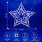 100 LED White&Blue Christmas Star Silhouette Chasing Lights with 8 Functions and Memory Size 51cm x 51cm (JT-DC3.5V1.5W-E4)