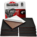 NON SLIP FURNITURE PADS X-PROTECTOR PREMIUM 8 pcs 4â€ Furniture Pad! Best Furniture Grippers - SelfAdhesive Rubber Feet Couch Stoppers â€“ Ideal Furniture Floor Protectors for Fixation in Place Furniture