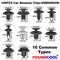 FOUNDCOOL 105pcs 10 Popular Sizes Universal Car Trim Clips Retainers Panel Push-Type Pins Rivets Fasteners Replacement Molding for Cars Trucks SUVs Bumper Door Fender Engine Cover Removal Tools