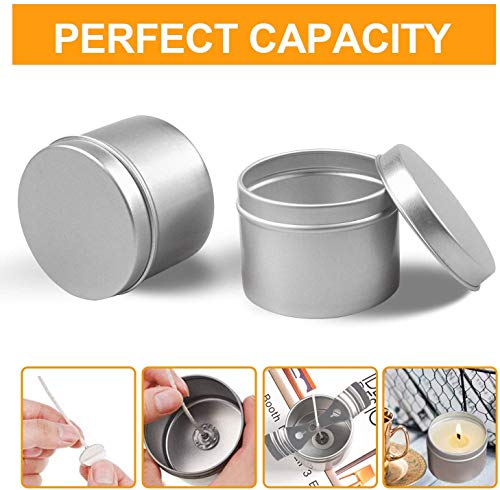 DINGPAI 27pcs Candle Tins, 2oz Metal Tins, Round Empyt Candle Containers for Candle Making, Party Favors, Spices & Gifts