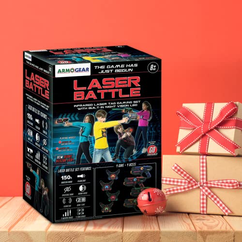 Infrared Laser Tag Guns and Vests - Laser Battle Mega Pack Set of 4 - Infrared 0.9mW