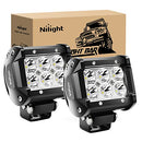 Nilight 2PCS 18W 1260lm Spot Driving Fog Light Off Road Led Lights Bar Mounting Bracket for SUV Boat 4" Jeep Lamp