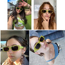 Tskestvy 4 Pieces Retro Sunglasses Vintage Sunglasses Small Square Rectangle 90s Glasses Trendy Y2K for Women Aesthetic, A, One size fits all