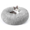 rabbitgoo Cat Beds for Indoor Cats, 20 inches Cat Bed Machine Washable, Fluffy Round Pet Bed Non-Slip, Calming Soft Plush Donut Cuddler Cushion Self Warming for Small Dogs Kittens, Light Grey, Medium