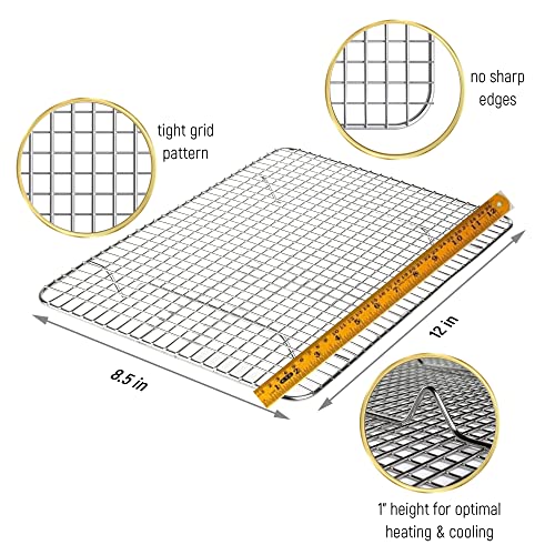 KITCHENATICS Small Quarter Sheet Cooling Rack for Cooking & Baking, Oven Safe Stainless Steel Rack, Baking Rack for Oven Cooking, Heavy Duty Cookie Cooling Rack fits Quarter Sheet Pan, 8.5" x12" IN