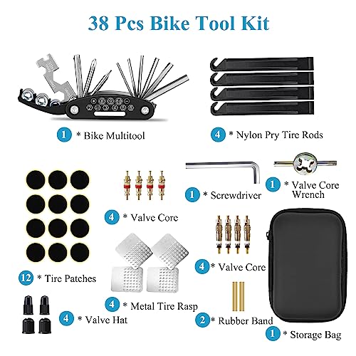 Kitbest Bicycle Repair Kit, Bicycle Tool Set Repair Kit with 16-in-1 Bicycle Multitool, Bicycle Tool Repair Kit Repair Kit Bicycle Tool Multi-Tool