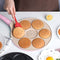 Kids Pancake Maker Pan, 7-Cup Animal Pancake Mold, Nonstick Grill Pan, Mini Blini Pancakes Mold for Children, 10 Inch, Frying Pan Omelet Pan for Burger Eggs Ham Pancake Maker With Silicone Brush (Pink)