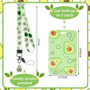 3 Packs Lanyard with Cute ID Card Holder Case Detachable ID Badge Lanyards Strawberry Peach Avocado Lanyard Strap with Clip Badge Holders Neck Keychain for Kids Men and Women (Fruits)