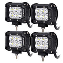 Auxbeam 4 Pcs 4" LED Light Bar 18W LED Pods 6pcs 3W CREE LEDs Spot Beam Driving Light Waterproof LED Bar