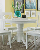Home Styles 5177-30 Round Pedestal Dining Table Antique White Finish