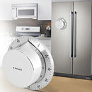 Mechanical Kitchen Timer 60 Minute Timing with Magnet Backing Loud Alarm Stainless Steel Body Mechanical Timer Home Cooking Baking Timer Silver(Silver)