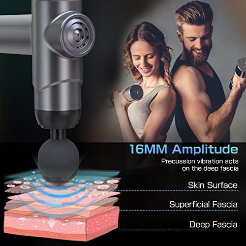 Massage Gun,Massager Muscle Massage Gun 99 Speeds Powerful Percussion Massager, Fascia Gun Muscle Gun with 6 Heads LCD Display, Handheld Muscle Body Massager for Body Pain Recovery