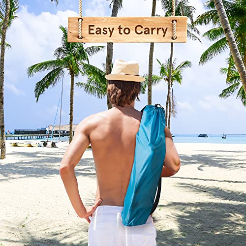 Coastrail Outdoor Beach Chair Low Profile Mesh Back Folding Chair for Adults with Cup Holder & Cooler & Phone Bag for Outdoor Camping Beach, Supports 300 lbs, Blue, 2 Pack