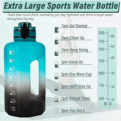 GIFUBOWA Large Water Bottle 2.2 Liter with Straw BPA Free Big Drinks Jug for Gym Sport