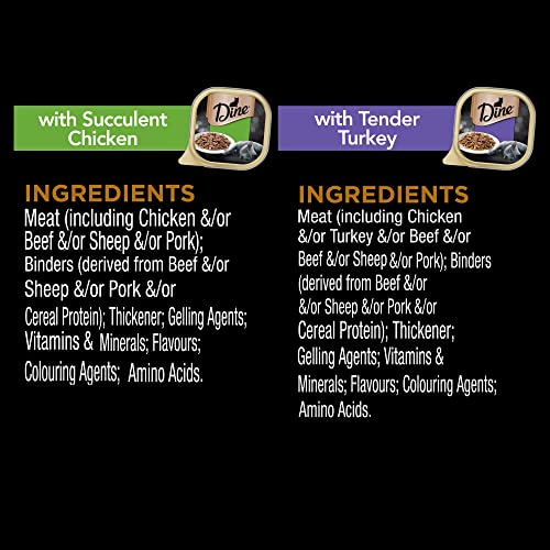 Dine Classic Collection with Chicken Slices Plus Turkey Slices Wet Cat Food, 85 g (Pack of 28)