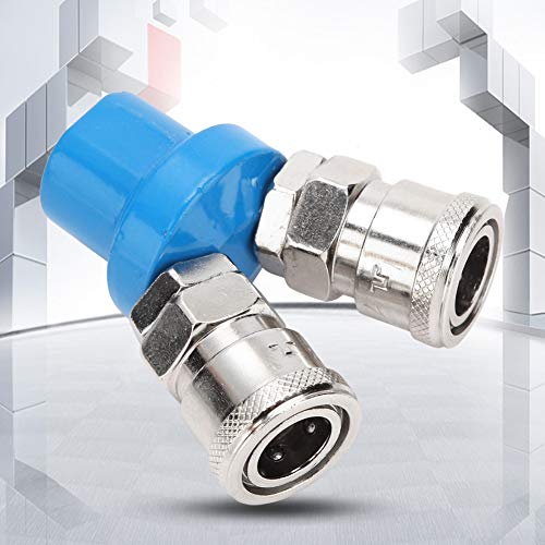 Air Compressor Quick Coupler Air Hose Splitter Pneumatic Angle Straight Tee Combination Chrome Plated Iron Pneumatic Straight Pressure Quick Couplings [2 Way]