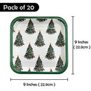 SOLAS Christmas Paper Plates - Festive Disposable Christmas Tree Paper Plates - Biodegradable & Fully Compostable Holiday Party Paper Plates - Pack of 20 x 9 Inch Christmas Paper Dinner Plates