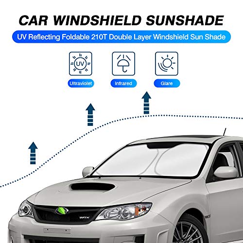 KUST Custom Fit Windshield Sun Shade for 2008-2015 Subaru Impreza WRX/WRX STI Sunshade Foldable Sun Visor Protector Blocks UV Rays Keep Your Car Cooler